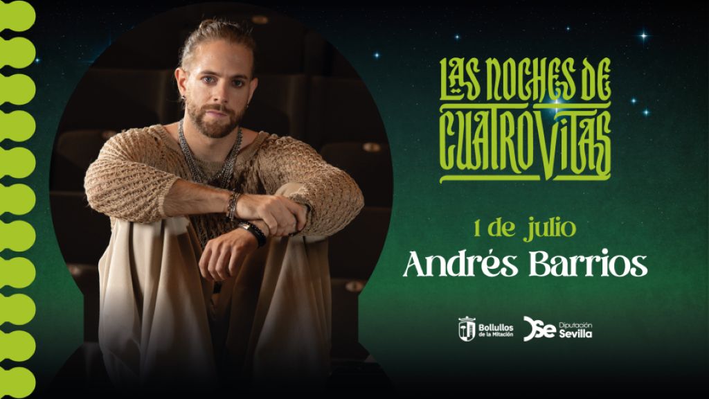 Las Noches de Cuatrovitas 2026 de Bollullos abren el mes de julio con la música de Andrés Barrios