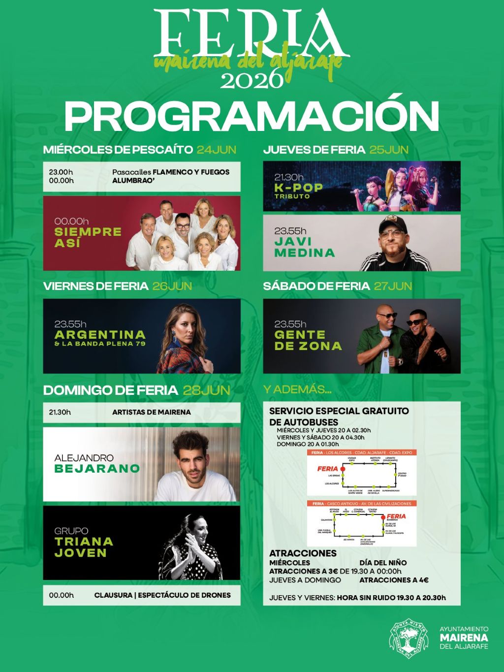 Programación de la Feria y Fiestas 2026 de Mairena del Aljarafe 