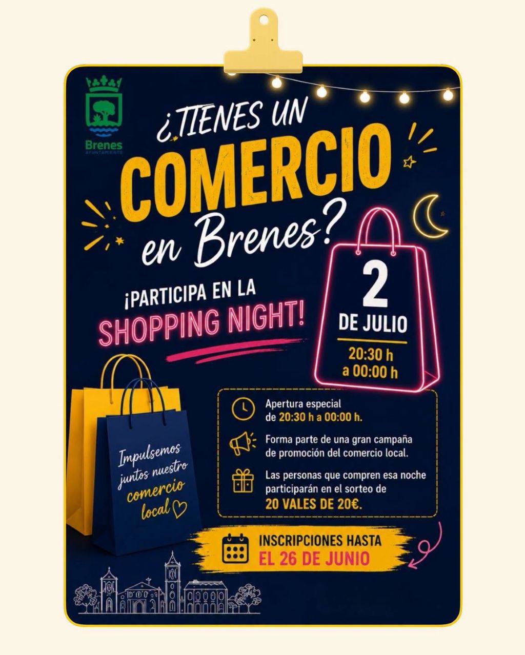 Brenes abre las inscripciones para participar en la Shopping Night 2026