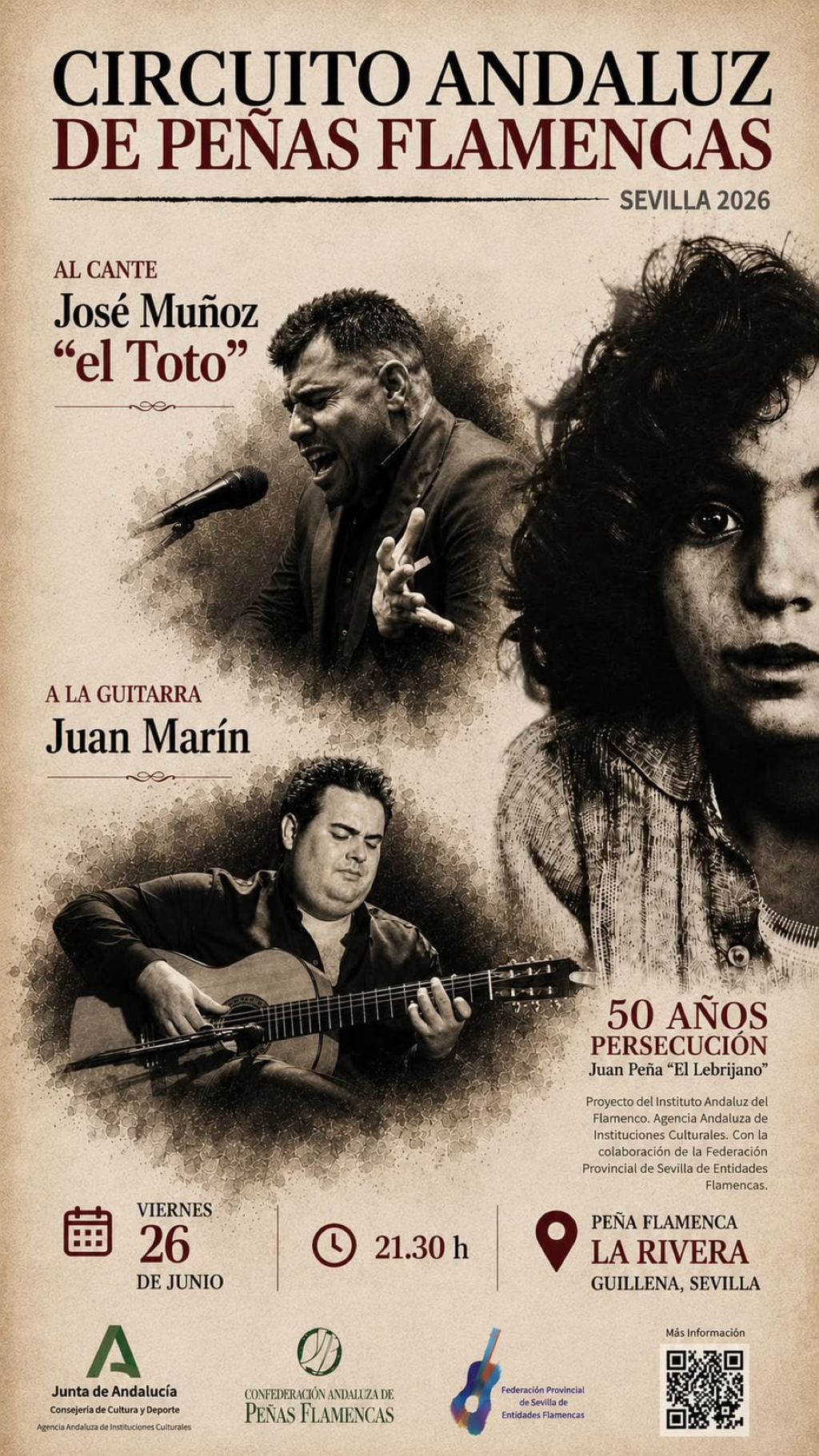 José Muñoz ‘El Toto’ lleva su arte a la Peña Flamenca La Rivera de Guillena