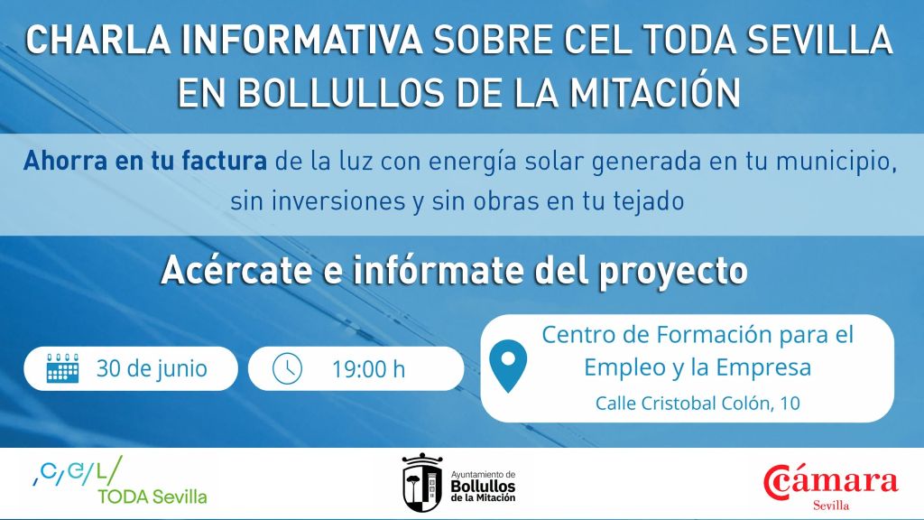 Bollullos de la Mitación acoge una charla para dar a conocer la Comunidad Energética Local TODA SEVILLA