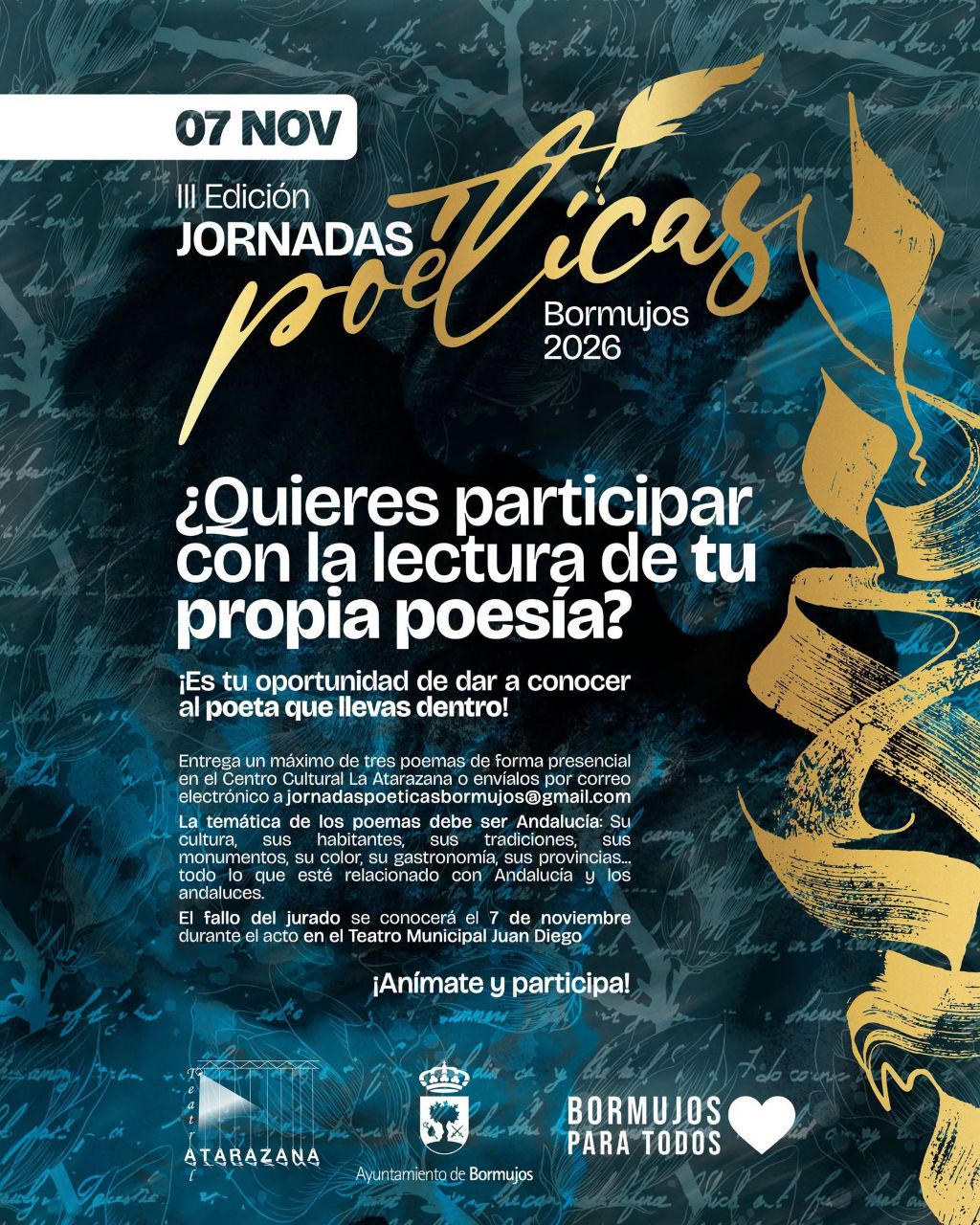 Bormujos convoca las III Jornadas Poéticas con Andalucía como inspiración
