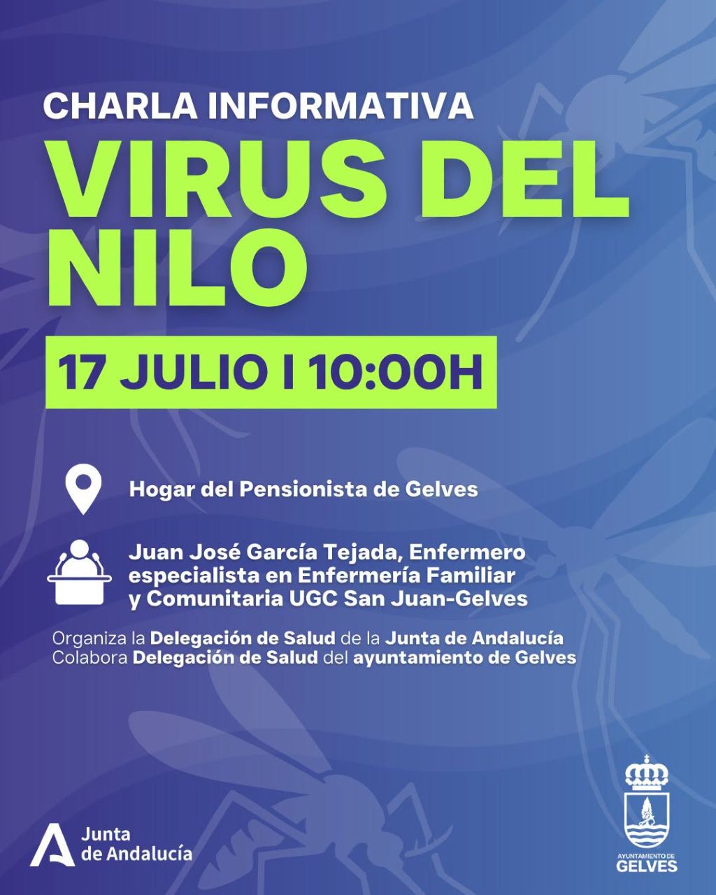 Gelves celebrará una sesión informativa de prevención frente al Virus del Nilo Occidental