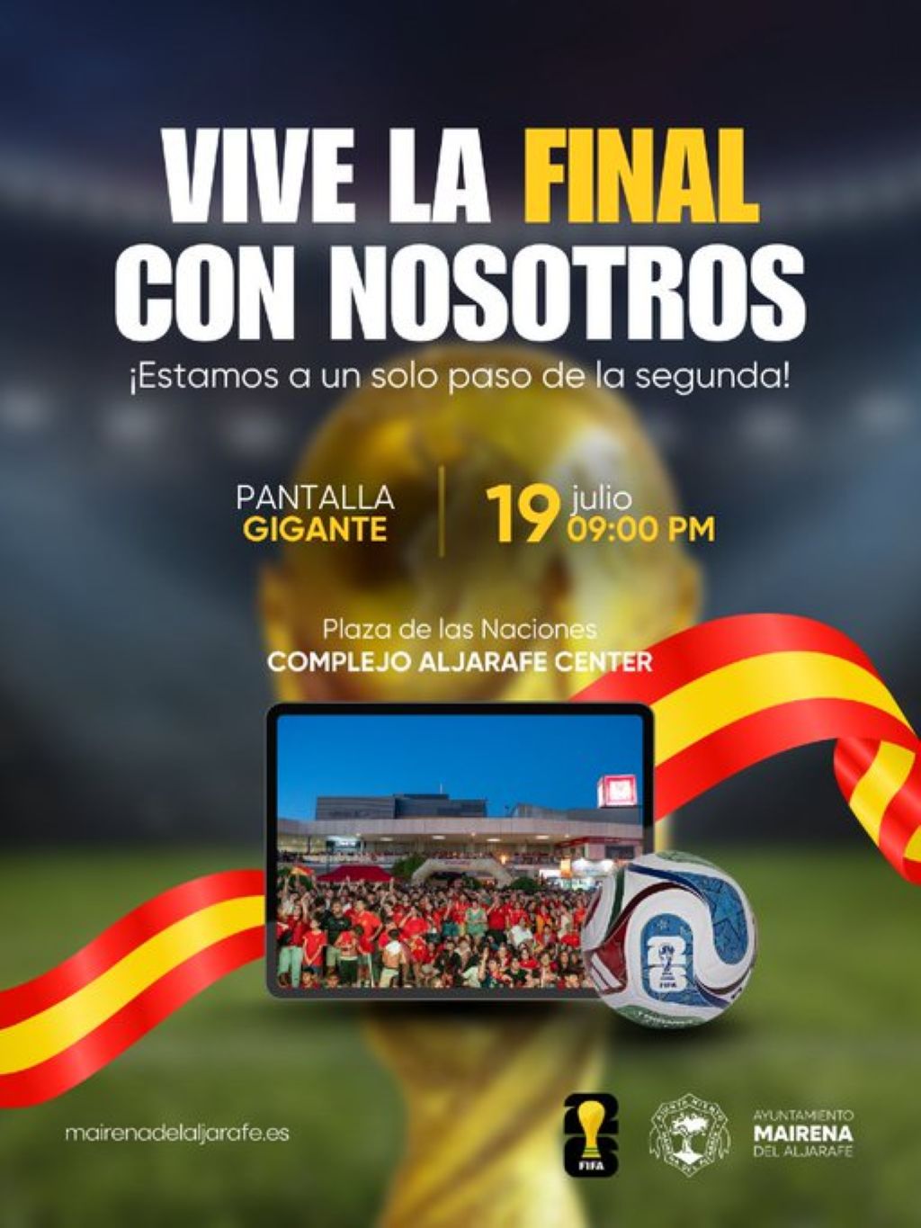 Mairena del Aljarafe instalará una pantalla gigante para seguir la final del Mundial