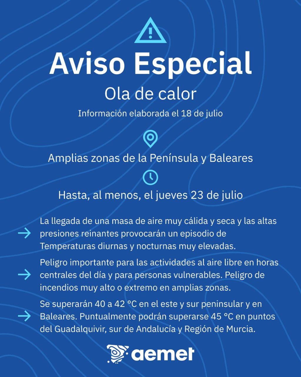  AEMET lanza un aviso especial por ola de calor para los próximos días 