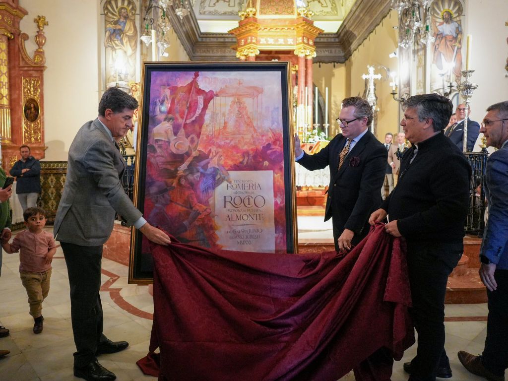La Matriz de Almonte anuncia la Romería del Rocío de 2025 con un cartel de Martín Mena que recupera la esencia clásica