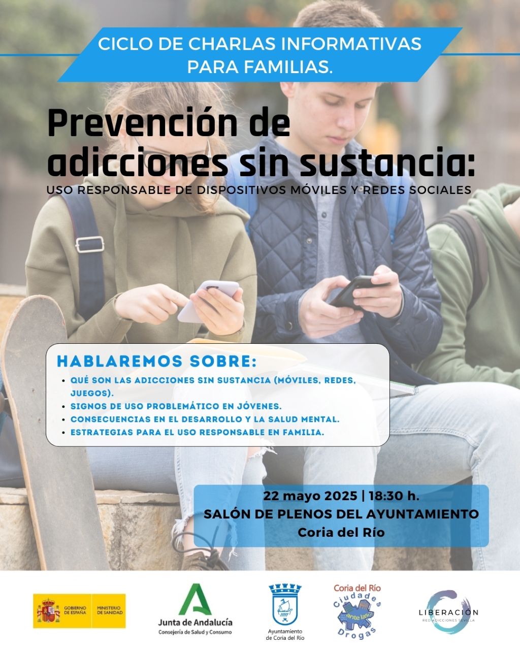 Coria del Río acoge una charla sobre el uso responsable de móviles y redes sociales en jóvenes