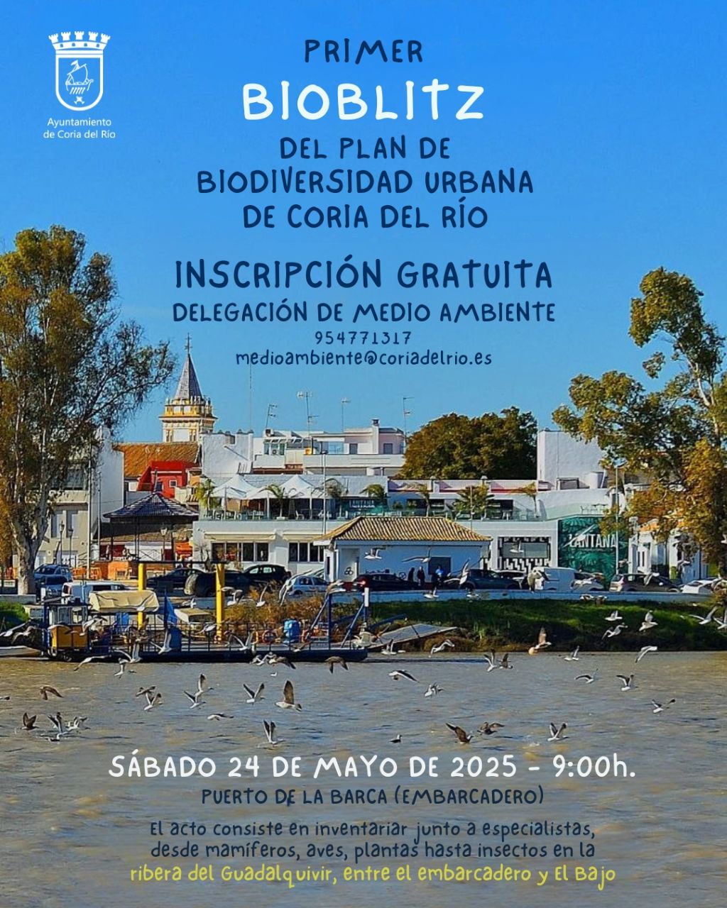 Coria del Río celebrará su primer BioBlitz para poner en valor la biodiversidad urbana