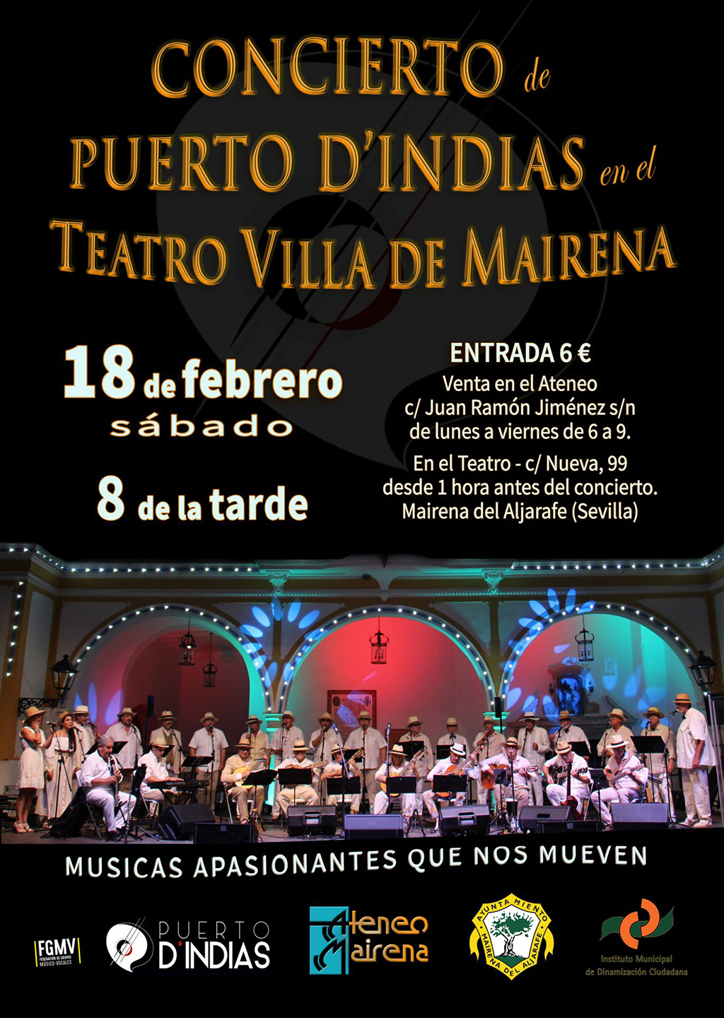 <i>Puerto D’Indias</i> ofrecerá un concierto en el Teatro Villa de Mairena